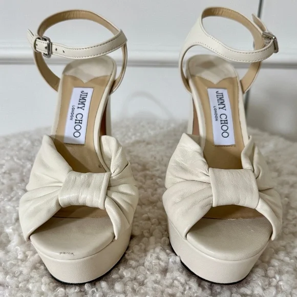 Jimmy Choo Heloise Platform Sandals – Size 37 – Worn Once – PERFECT Bridal Shoe - Picture 2 of 13